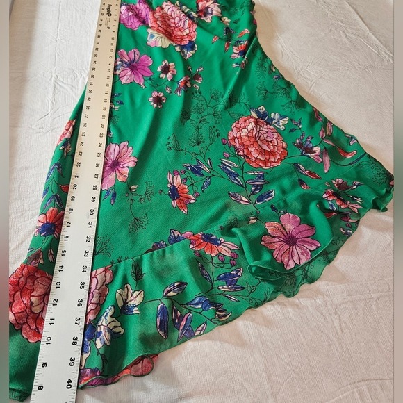 Roz & Ali Floral Green One-Shoulder Asymetrical Dress Size 12 - Picture 13 of 13
